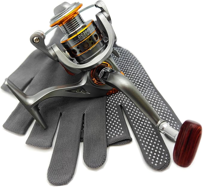 Spinning Reel,Freshwater Spinning Fishing Reels,CNC Alloy Wire Cup,5.2:1 Gear Ratio,2000,Max Drag 22Lbs,Smooth Fresh and Saltwater Fishing Reel