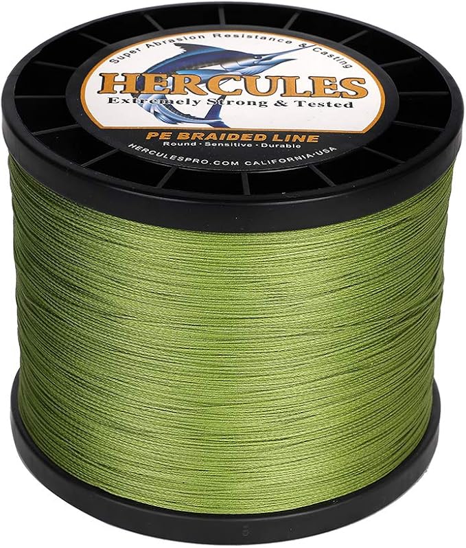 HERCULES Cost-Effective Super Cast 8 Strands Braided Fishing Line 10LB to 300LB Test for Salt-Water,109/328/547/1094 Yards(100M/300M/500M/1000M),Diam.#0.12MM-1.2MM,Hi-Grade Performance,Variety Colors