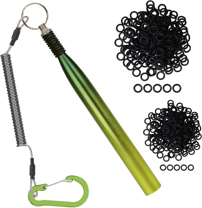 TRUSCEND Gradient Fishing Wacky Rig Tool with Silicone O Rings 210Pcs for 3"-4" and 5"-7" Fishing Worm Lures, Ultra-Smooth Downriggers Tube for Easy Installation and Great Protection of Stick Bait N1