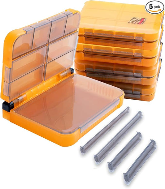 5 Pack Mini Plastic Tackle Boxes, Waterproof Fishing Gear Organizer for Lures, Hooks, Baits