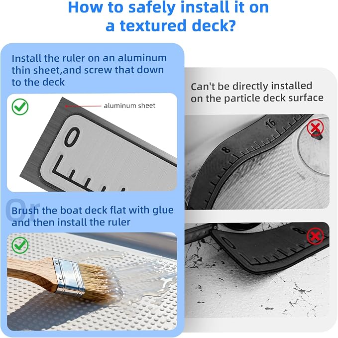 Fish Ruler for Boat 40in EVA Foam Fish Measuring Ruler with Self-Adhesive Backing for Fishing Kayaks Accessories, Waterproof Fish Measurement Sticker Tool for Fish Boat 40"