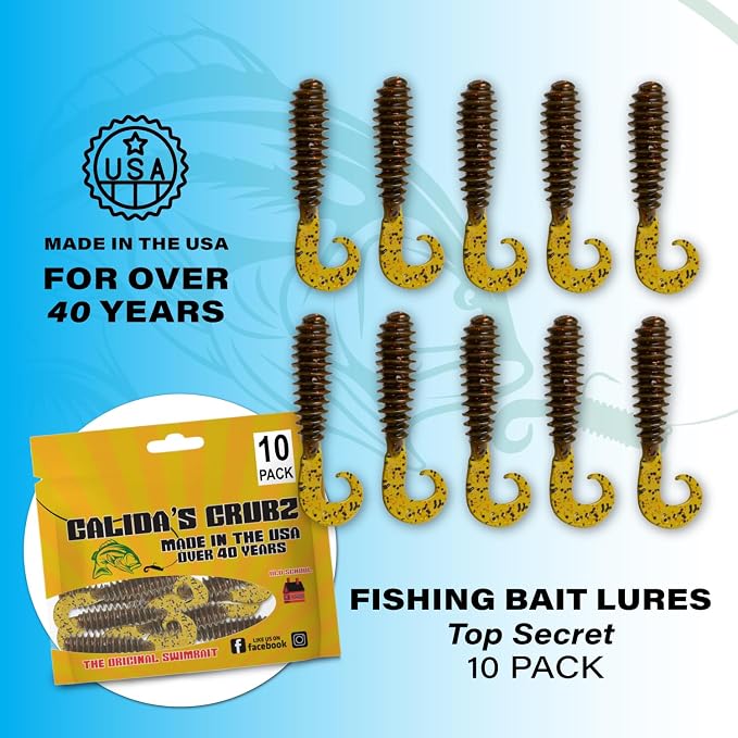 Galida's Grubz Soft Plastic Fish Bait Lures for Fishing | Fishing Bait Lure with Deep Ribs | Great for Beginners and Advanced Fishermen