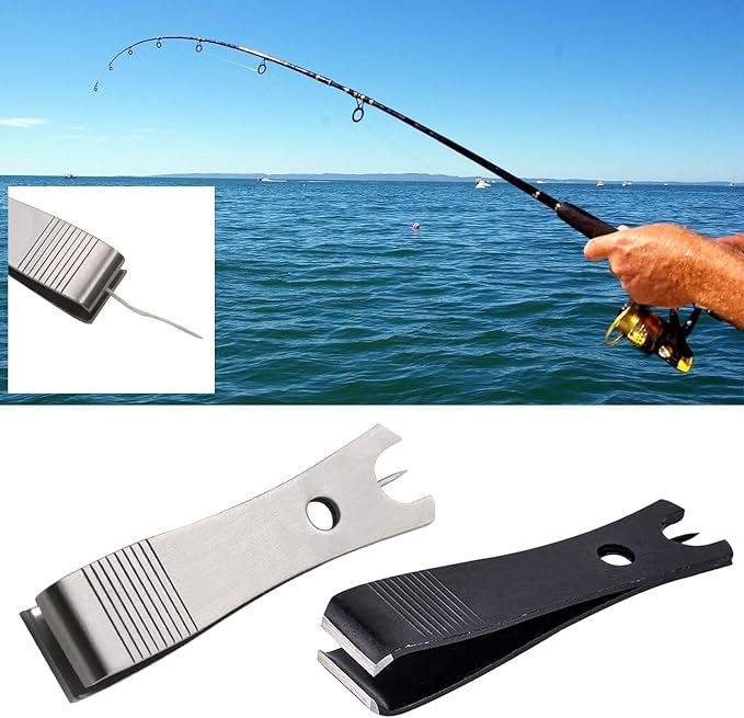 2Pcs Fishing Line Cutter Nipper with Hook Eye Cleaner Pin Stainless Steel Fishing Line Scissors Cutting Tool, Fishing Line Cutter Nipper with Hook Eye Cleaner Pin, Multi Functional Accessories