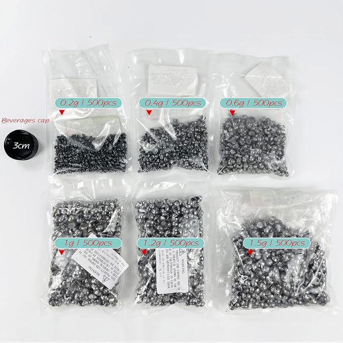 Removable Split-Shot,500Pcs Lead Sinking Split Shots Fishing Sinkers,Fishing Weights Sinkers