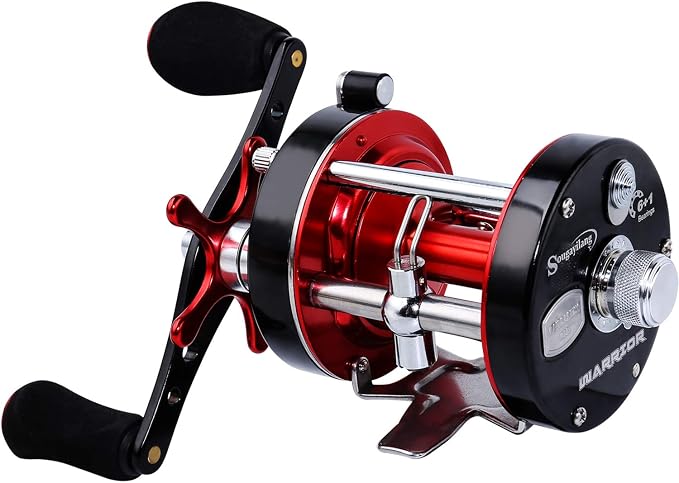 Sougayilang Fishing Reels Round Baitcasting Reel - Conventional Reel - Reinforced Metal Body and Supreme Star Drag
