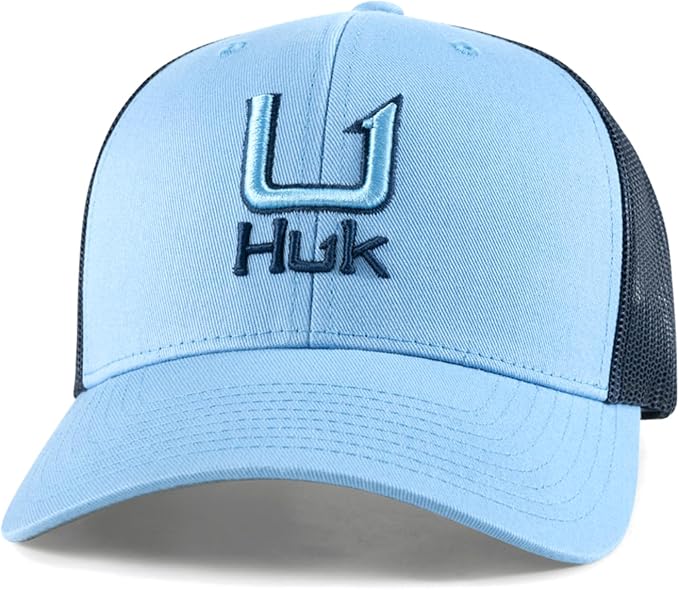 HUK Men's Mesh Trucker Snapback Hat | Anti-Glare Fishing Hat