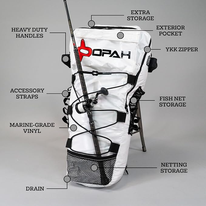 OPAH Gear Kayak K4 Tapered Insulated Fish Kill Cooler Bag, 46' L x 28' W x 10' H, Heavy Duty, Marine-Grade Vinyl, Waterproof, UV Resistant, Camping & Fishing