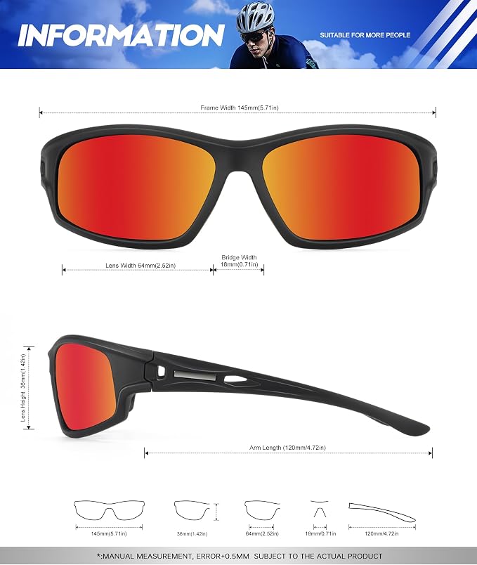 NSSIW Polarized Sunglasses-Men Sports Mens-Sunglasses: Sun Glasses Women Polarized UV400 Protection for Fishing Running Golf