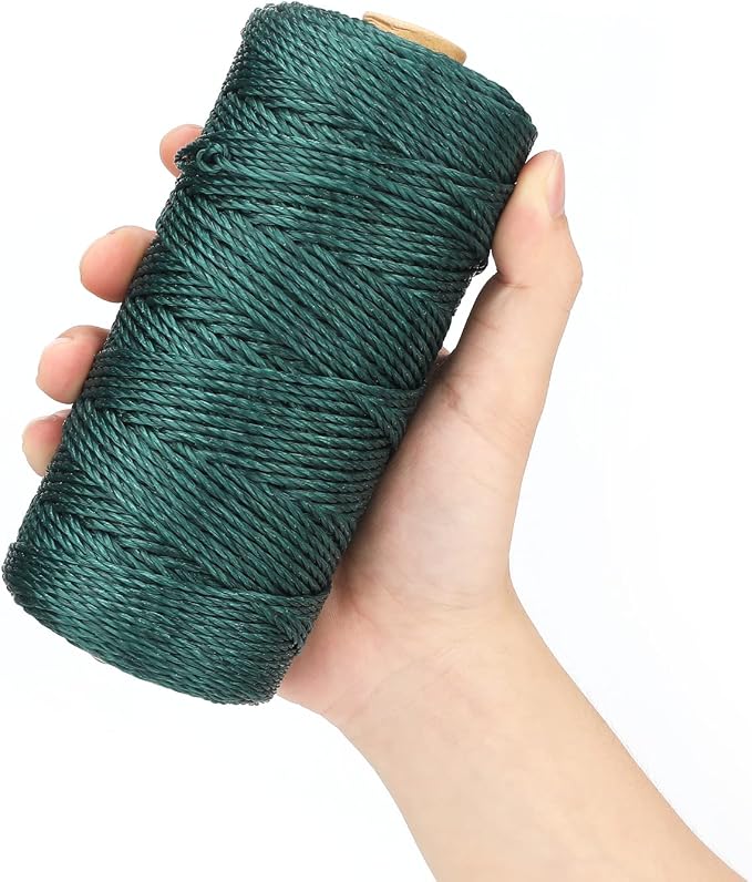 jijAcraft 426 Feet Green Nylon Twine, #36 Mason Nylon String Line, Nylon Gardening Line String, Durable Twisted Construction String Building Line for Climbing Plants, Gardening, Crafting