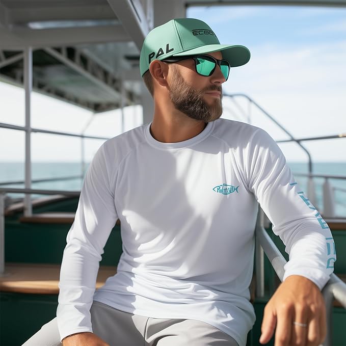 Palmyth Fishing Shirts for Men Long Sleeve UPF 50+ T Shirt Sun Protection Tee