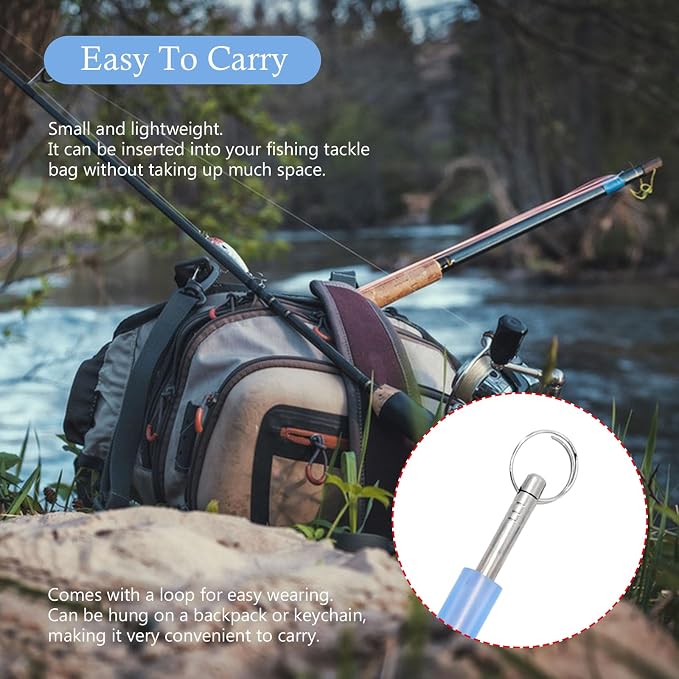 Medsuo 2pcs Stainless Steel Fishing Unhooking Disgorgers Portable Fishing Hook Remover Tools Fishing Supplies for Lake Fishing River Fishing Sea Fishing