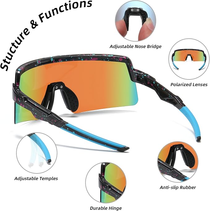 Two Sizes For Adults and Youth Polarized Sunglasses Men Women Outdoor Sport Baseball Glasses UV400 Cycling Eyewear