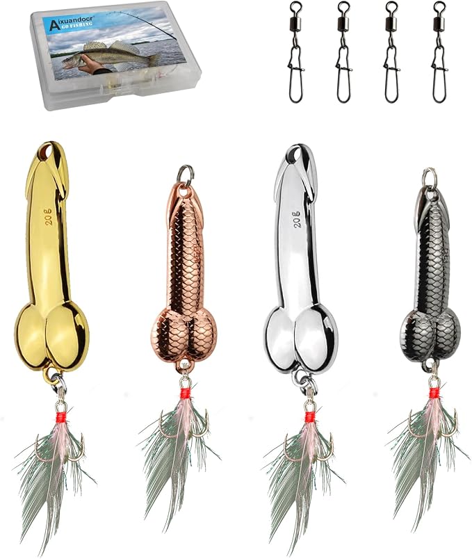 Bass Fishing Lure, Fishing Spoons, Topwater Fishing Lures with Trebles Hooks, Trout Fishing Lures, Fishing Tackle for Freshwater and Saltwater, Fishing Gifts for Men