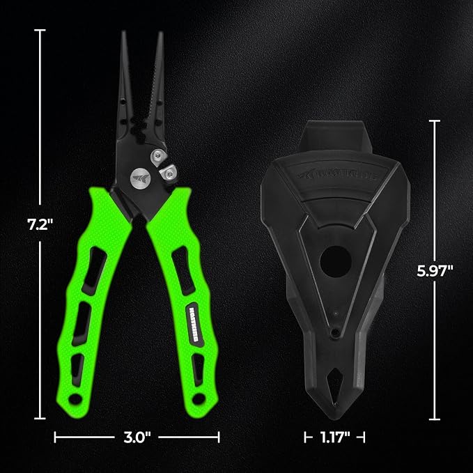KastKing Cutthroat 7 inch Fishing Split Ring Pliers, 420 Stainless Steel Fishing Tools, Saltwater Resistant Fishing Gear, Tungsten Carbide Cutters