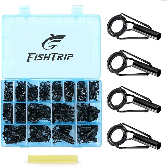 FishTrip Rod Tip Repair Kit, 20/60/70/90/230pcs Fishing Rod Tips Replacement Kit Stainless Steel Ceramic Guides Ring Fishing Pole Eyelets Repair Kit