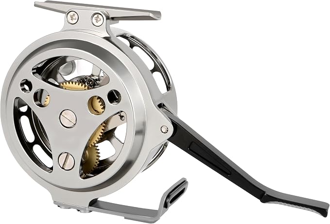 Semi-Automatic Fly Fishing Reel, Quick Line Retrieval, Adjustable Drag, Quick Spool Removal, for Freshwater Lake Stream Pond Fishing, CNC Machined Aluminum