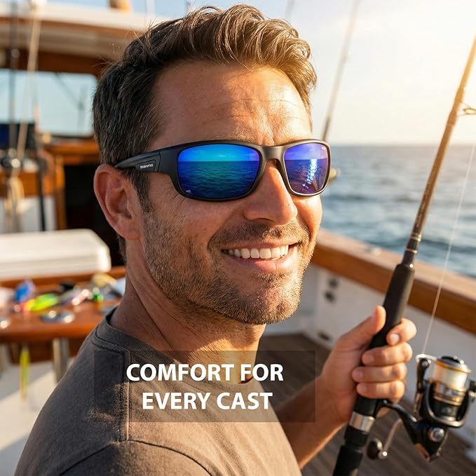 maivnz Floating Polarized Fishing Sunglasses for Men Women, Unsinkable UV400 Sports Glasses for Kayaking, Boating & Surfing