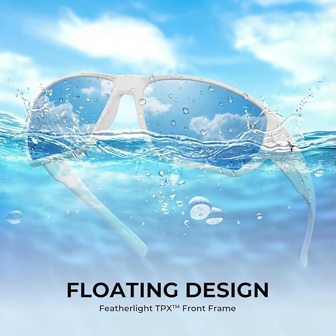 KastKing Merced Floating Polarized Sports Sunglasses, With PuriVex Protective Lens Coating, Lightweight TPX Frame, Men Women