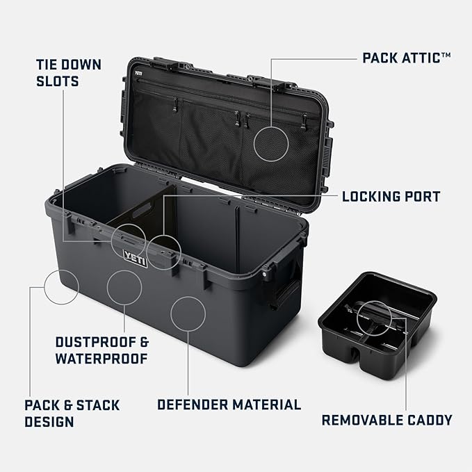YETI LoadOut GoBox Collection, Divided Waterproof Cargo Case, Dry Box, Camera Case, Fishing Tackle Box