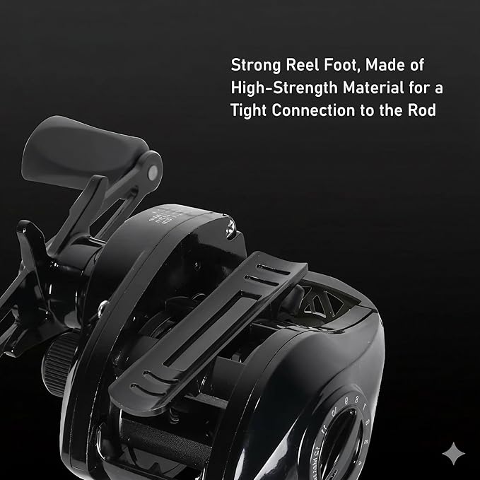 Metal + Nylon Baitcasting Reel - 7.2:1 High-Speed, Metal Spool, Dual Magnetic Brake, 8kg Drag, Long-Casting Anti-Backlash Lure Reel for Bass & Multi-Species Fishing