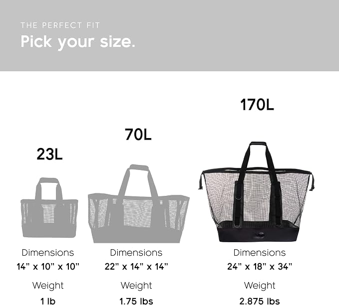 MISSION Boat Gear CASSI Heavy-Duty Outdoor Tote and Waterproof Marine-Grade Mesh Boat Bags