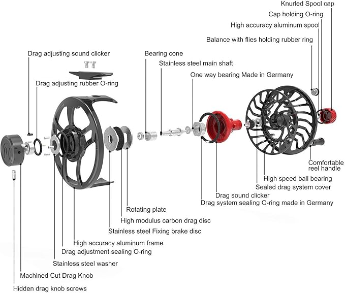 M MAXIMUMCATCH Maxcatch Sparta Fly Reel Fully Sealed Lightweight Expert Fly Fishing Reel(3/5wt, 5/7wt, 7/9wt, 8/10wt)