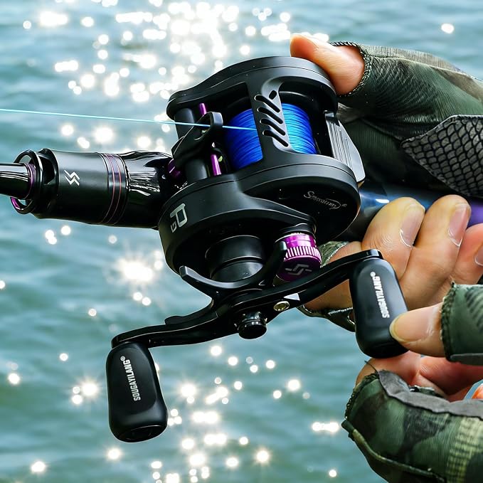 Sougayilang Round Baitcasting Reel, Digital Control Braking with Real-Time Acoustic Feedback, 7.2:1 Gear Ratio DC Reel for Bass, Catfish and Salmon, Ideal Fishing Reels for Beginners