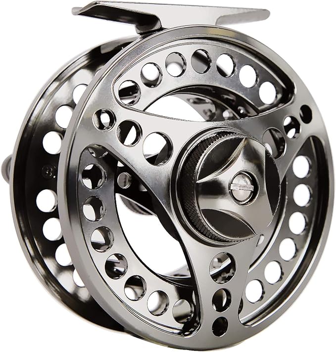 EX-ALC Fly Reel 3/4 5/6 7/8 9/10WT CNC Machined Large Arbor Aluminum Fly Fishing Reels Silver/Gunsmoke Fly Reels