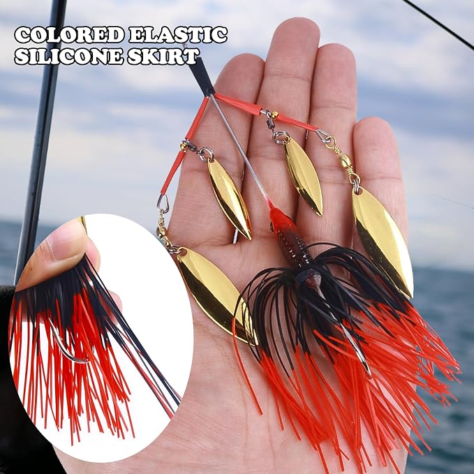 5 Arms Alabama Umbrella Rig Fishing Bass Kit Fishing Lures Bait Rigs for Lures Trout Salmon Freshwater