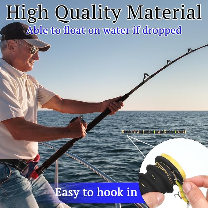 6 Pcs Fishing Leader Holder 6 Pack with Storage Box 72 Slot Snell Hook Organizer Anti-Tangle Rig Keeper for Walleye Catfish Bass Trout