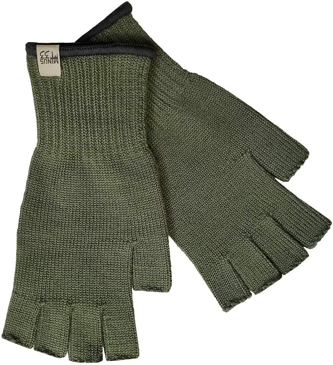 Merino Wool Fingerless Gloves - Hunting and Fishing Liner - Half Finger Warm Knitted Gloves