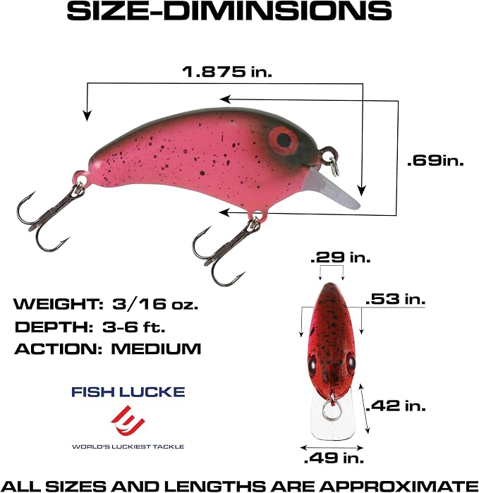 Luck E Strike Crappie Magic Crankbait (2 Inch Crappie Lure) Made in The USA
