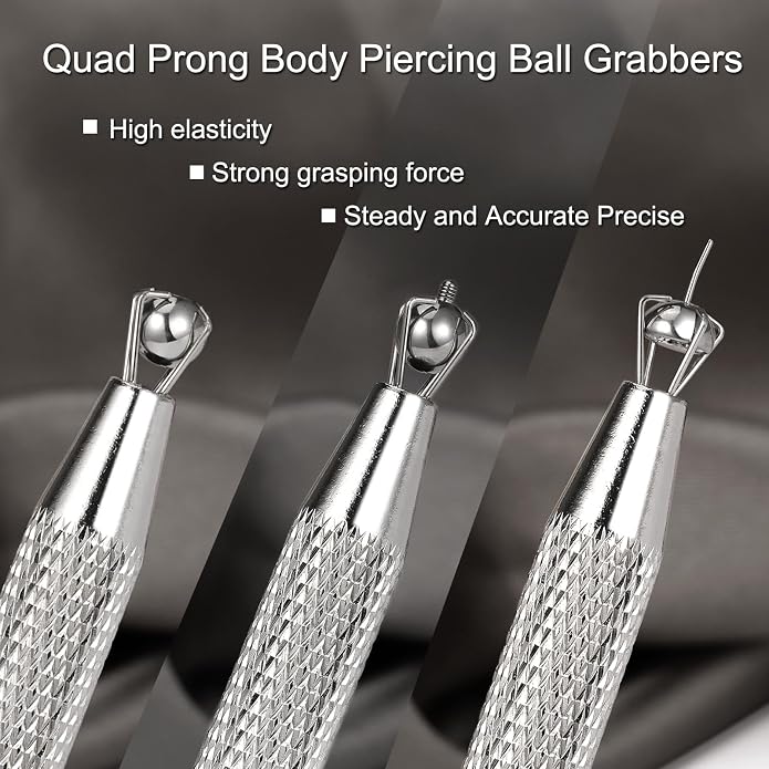 G23 Titanium Threadless Piercing Taper 16G/18G/20G Flat Back Earring Applicator Tool Insertion Pin for Push In Nose Lip Ear Tragus Helix Body Piercing Jewelry Stretcher Assistant Tool