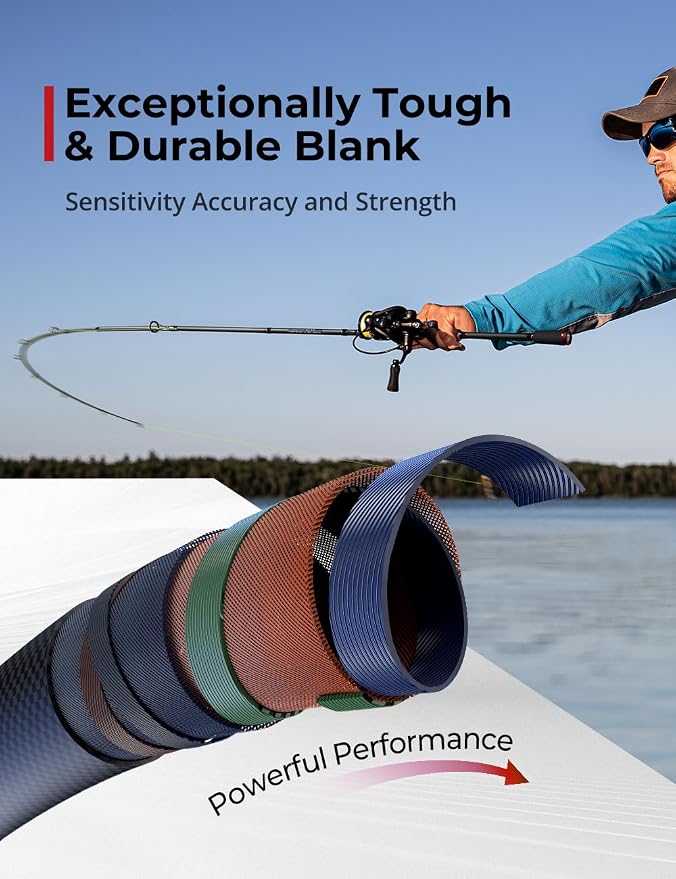 Piscifun Torrent Fishing Rod, IM6 Carbon Baitcaster Rod & Spinning Rod, High Sensitive Lightweight Casting Rod & Spinning Fishing Rod, Zirconium Oxide Rings, 2 Pieces Baitcast Rod & Spin Rod