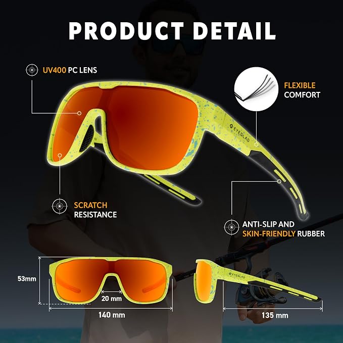 MARS Lifestyle Outdoor Polarized sunglasses UV400 Anti-Seawater Women Men Adult Teenager Running Fishing Sports