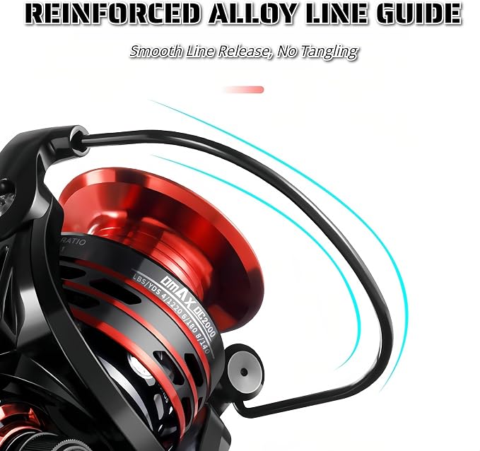 Spinning Fishing Reel – Metal Spool & Alloy Handle, Long-Cast Deep Spool Reel, Smooth Drag System, 13+1 Bearings, Adjustable Folding Handle, Freshwater & Saltwater Lure Reel