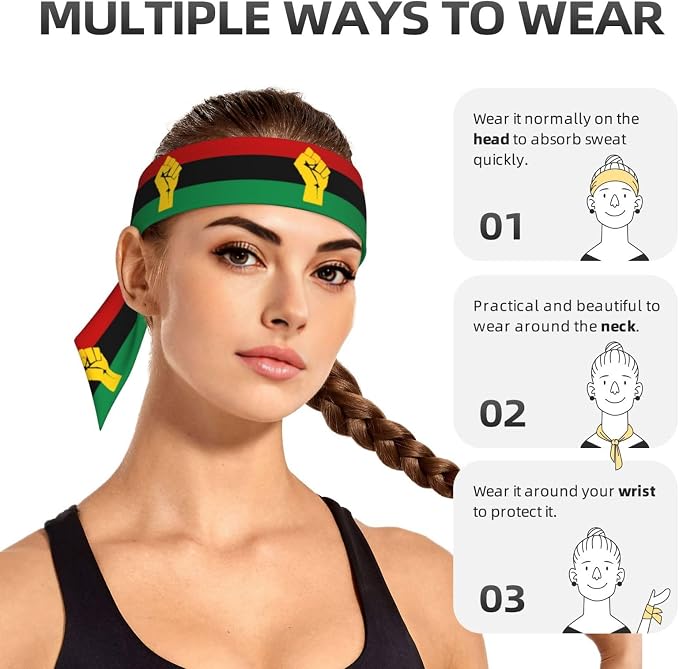 Sports Tie Headbands for Men Women, Adjustable Ninja Karate Head Band Headband for Basketball, Running, Tennis, Yoga