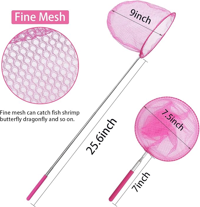 Outdoor Exploration Telescopic Bug-Catching Nets, Fishing Nets, Butterfly Nets for Children's Outdoor Exploration, Nature Exploration Toys (2 Pack)