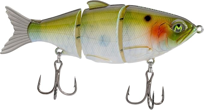Lew's MachShad Fishing Lure, Lipless Jointed Swimbait, Realistic Swimming Action, Slow Sinking, Size 4 Mustad KVD Elite Short Triple Grip Treble Hooks