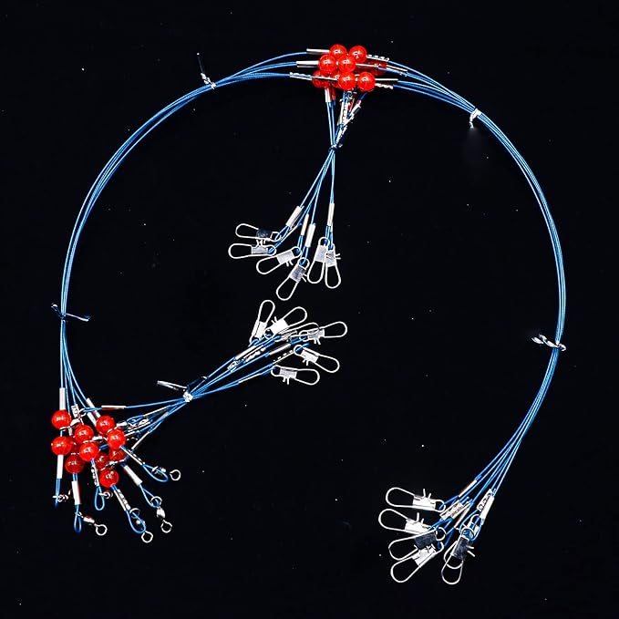 YOTO Fishing Leaders,Saltwater Tackle Rig with Swivels Snap, High-Strength Fishing Wire Gear Equipment for Lures Bait Or Hooks,1Arm and 2Arm