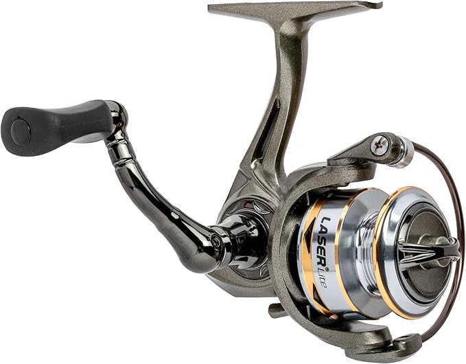 Lew's Laser Lite Spinning Fishing Reel, 6+1 Bearings, Graphite Frame and Sideplate, Speed Lube, Multi-Disc Drag