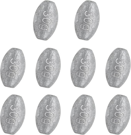 Egg Weights Fishing Sinkers Weights Assortment Lead Oval Shaped Drop Weights Sinker Tackle for Freshwater Saltwater Fishing Bass Casting