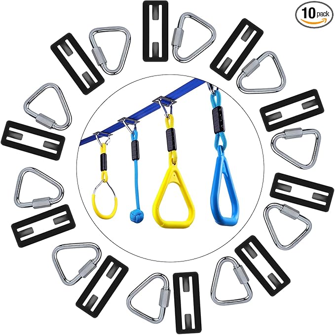 Ninja Warrior Obstacle Course Accessories New Upgraded Buckle for 2” Width Slackline No Tearing Slackline，Quick Buckle – No More Threading，Install in Seconds – Anywhere on the Line