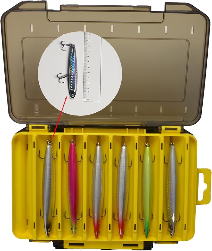 Plastic Storage Box for Lure Hard Bait,Double Sided,12/14 grids (Y1420)