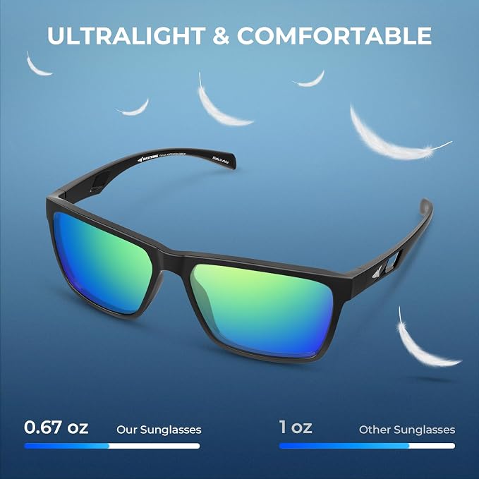 KastKing FlatRock Polarized Sport Sunglasses for Men and Women, Ideal for Driving Fishing Cycling Running, UV Protection