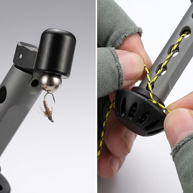 Fly Roost Upgraded Magnetic Fly Threader & Knot Tying Tool with 10 Hooks 2 Lines, Easy Tippet Threading Gear for Small Flies Sizes 6-24, Fly Fishing Accessories for Bad Eyesight & Cold Hands