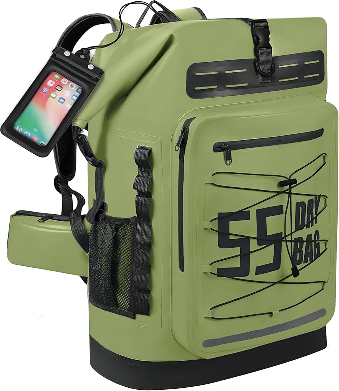 MORXPLOR Dry Bag Waterproof,5L/10L/20L/30L/40L/55L Roll Top Dry Bag Backpack with WaterProof Phone Case for Swim,Kayak