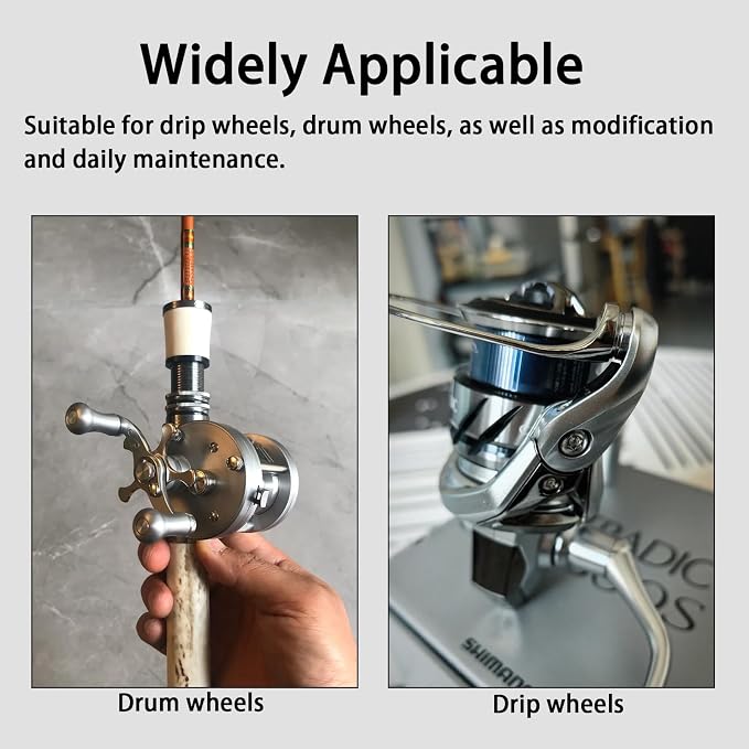Fishing Reel Repair Tools Kit, S2 Steel Screwdriver Set with Magnetic Tips for Reel and Rod Repair, Includes Flat, Raised Flat, Phillips & Hex Tips