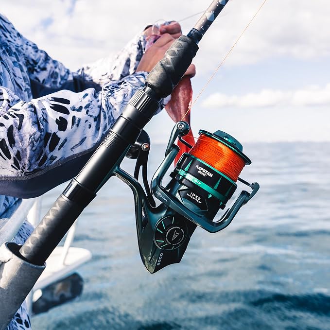 KastKing Kapstan Elite Saltwater Spinning Fishing Reel, Up to 55LBs Max Drag, IPX6 Waterproof & Corrosion-Resistant Bearing System - Ideal Fishing Gifts for Saltwater Fishing