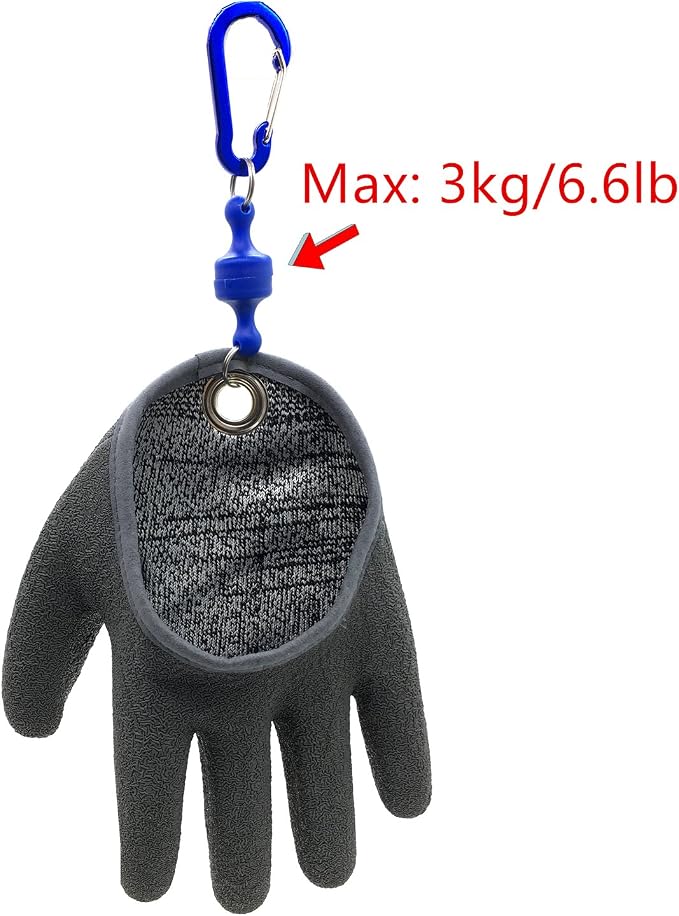 Inf-way Fishing Glove with Magnet Release, Fisherman Professional Catch Fish Gloves Cut&Puncture Resistant with Magnetic Hooks Hunting Glove
